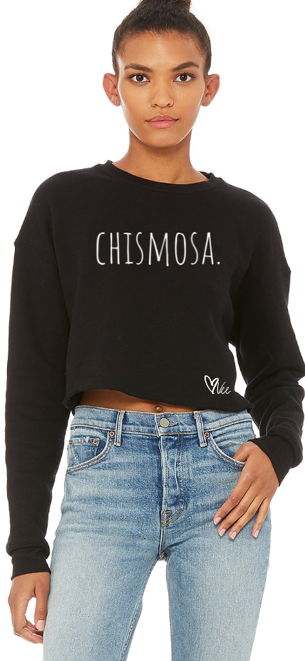 Chismosa - Black Cropped Fleece