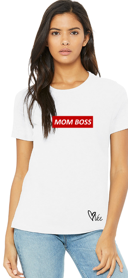Mom Boss - White Tee