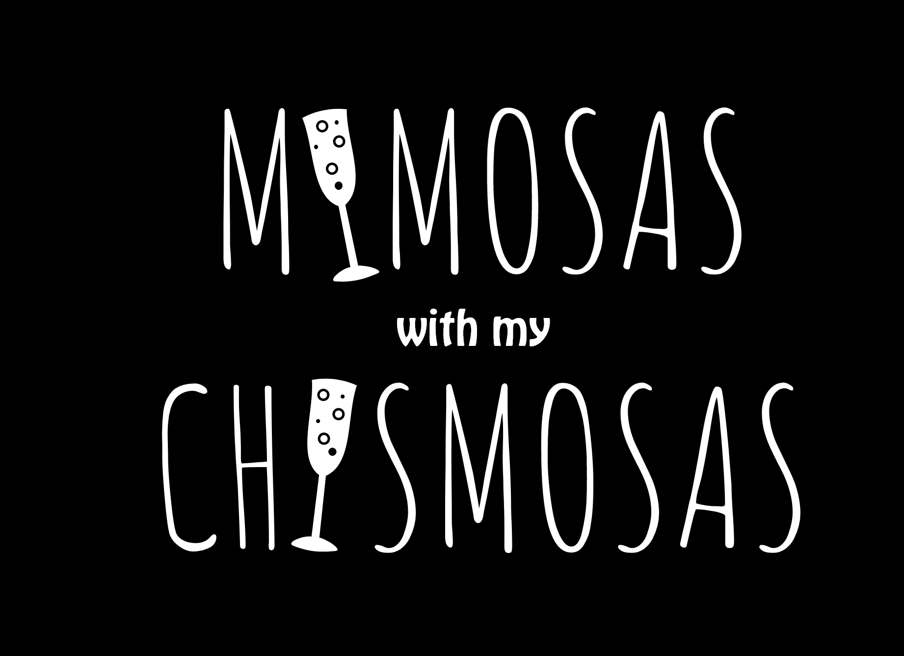 Mimosas with my Chismosas - Black Cropped Hoodie