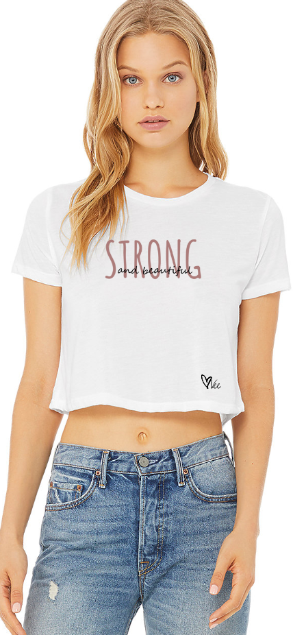 Strong and Beautiful - White Cropped Tee