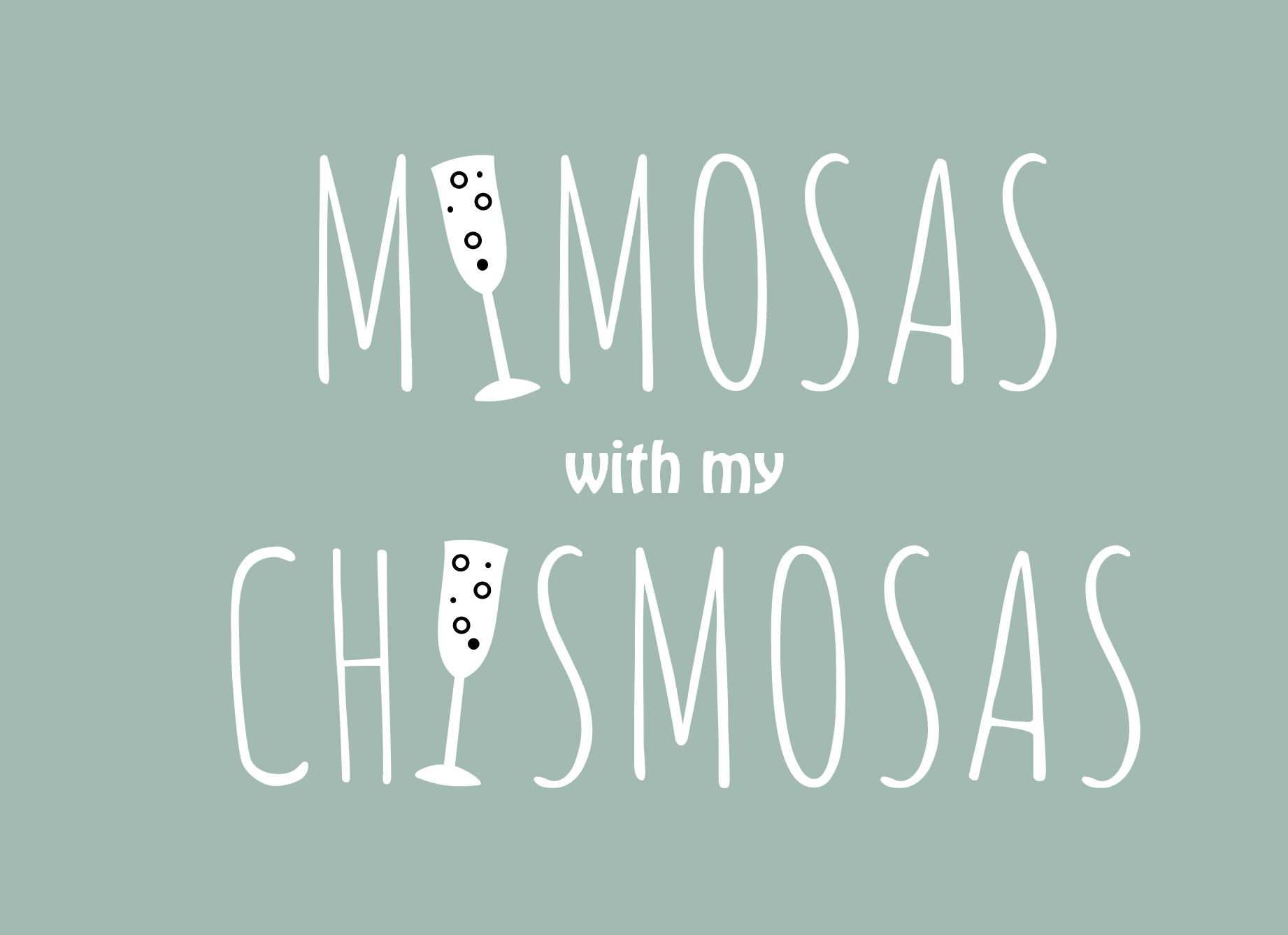 Mimosas with my Chismosas - Dusty Blue Cropped Fleece